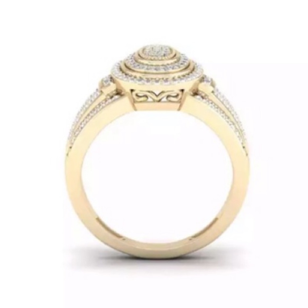 NEW Round Full Rhinestones Engagement Ring - Picture 3 of 9
